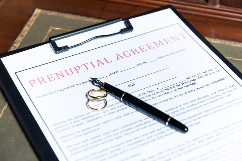 Prenuptial agreement form