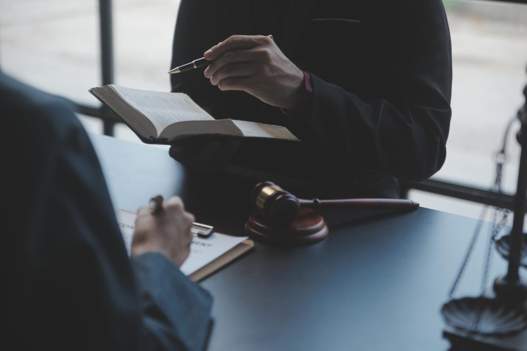 Lawyer working with papers